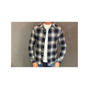 Madewell Easy Fit Plaid Mens Button Down Shirt XS Blue Cream Cotton Flannel NWOT